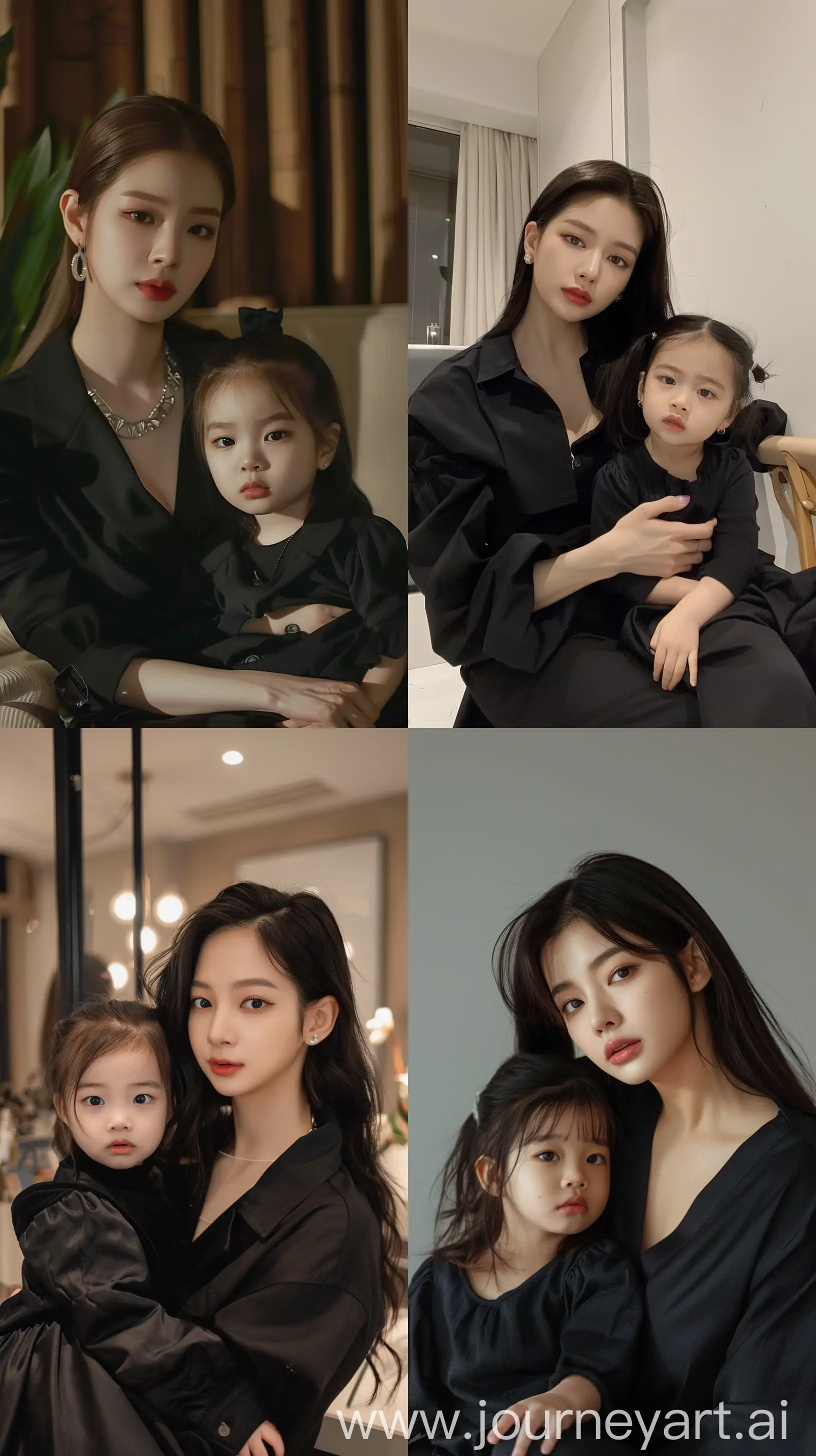 Stylish-Nighttime-Portrait-Jennie-from-Blackpink-Poses-with-Her-Adorable-Daughter
