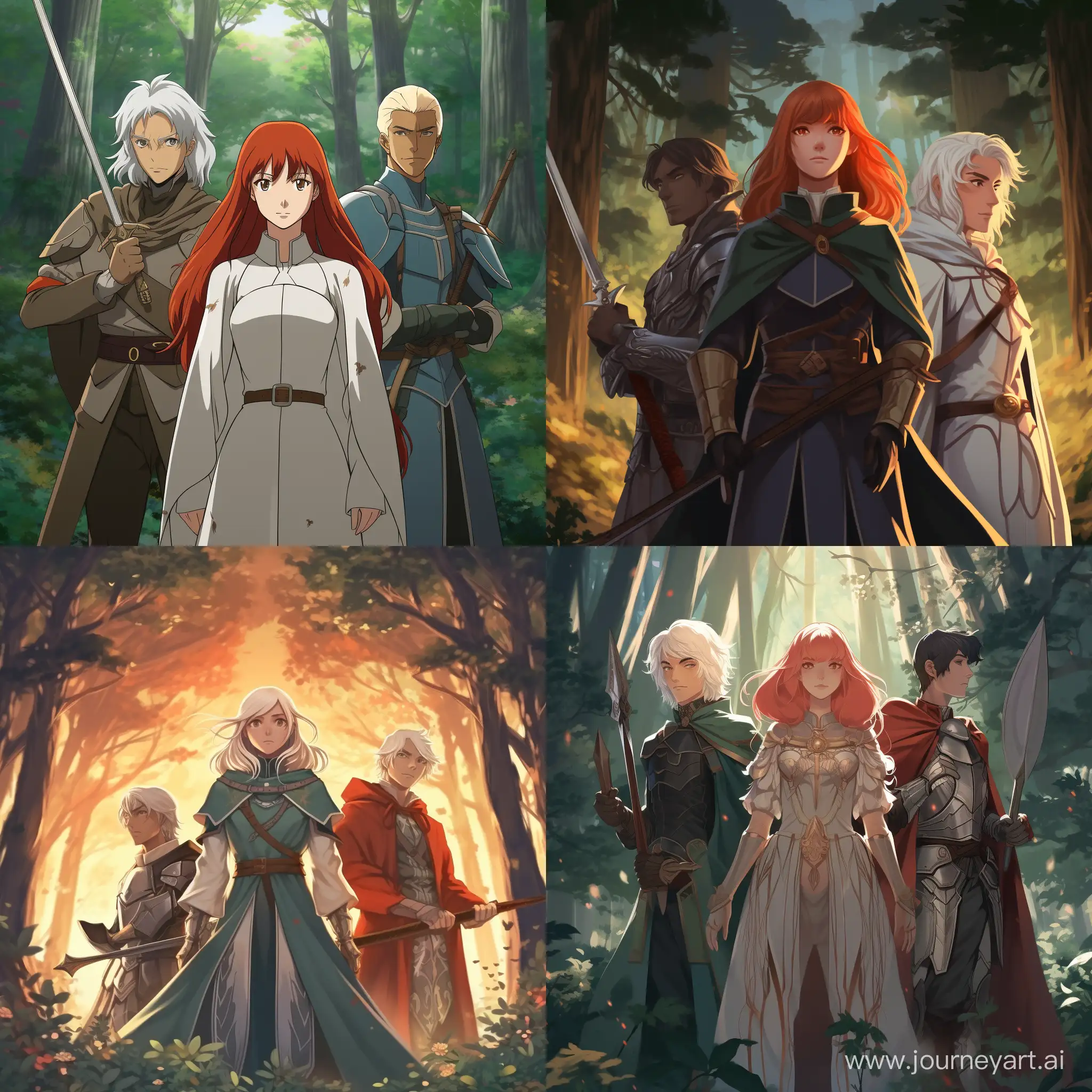 Enchanting-Forest-Encounter-Wizard-Elf-Ranger-and-Fighter-in-Studio-Ghibli-Style