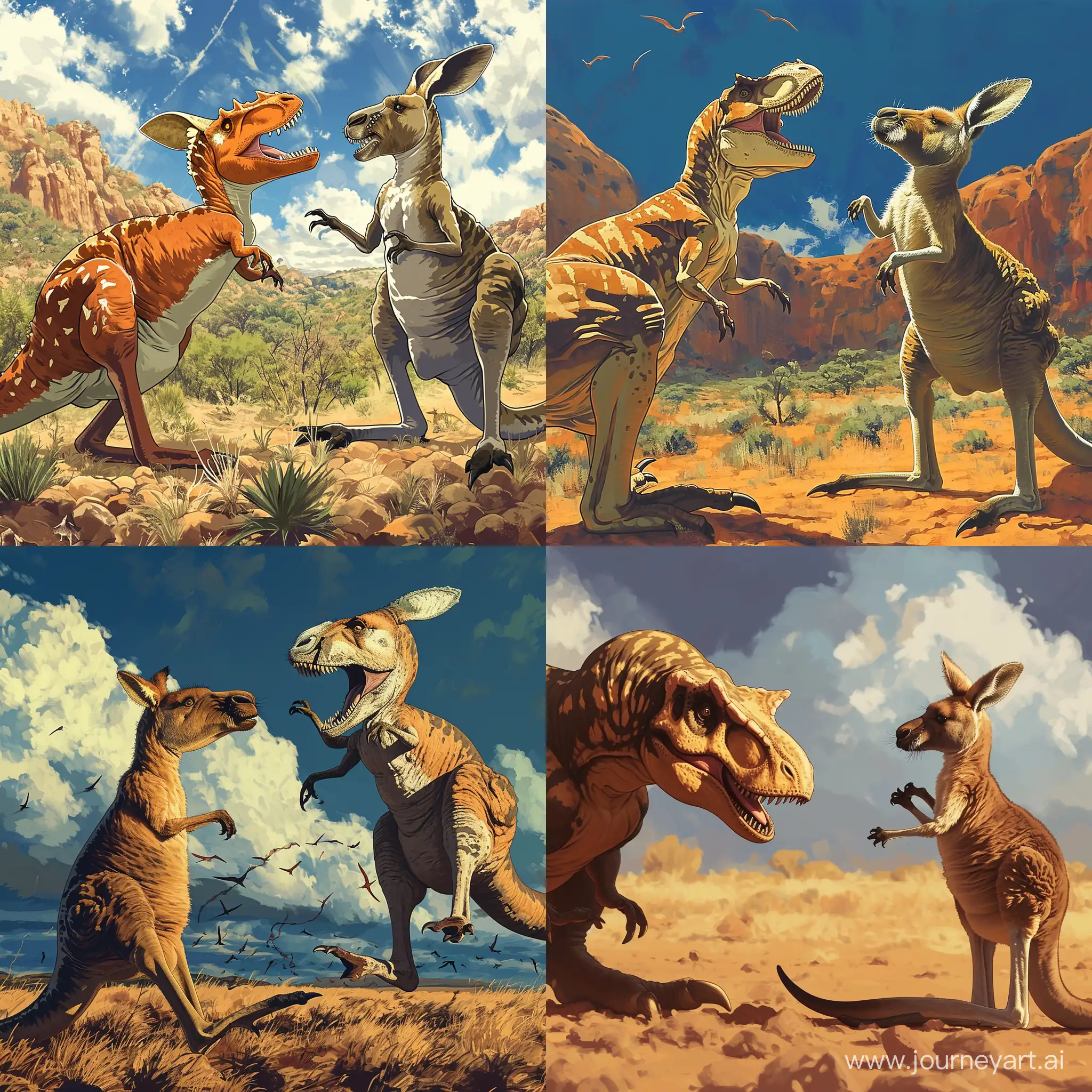 Epic-Anime-Battle-Dinosaur-vs-Kangaroo