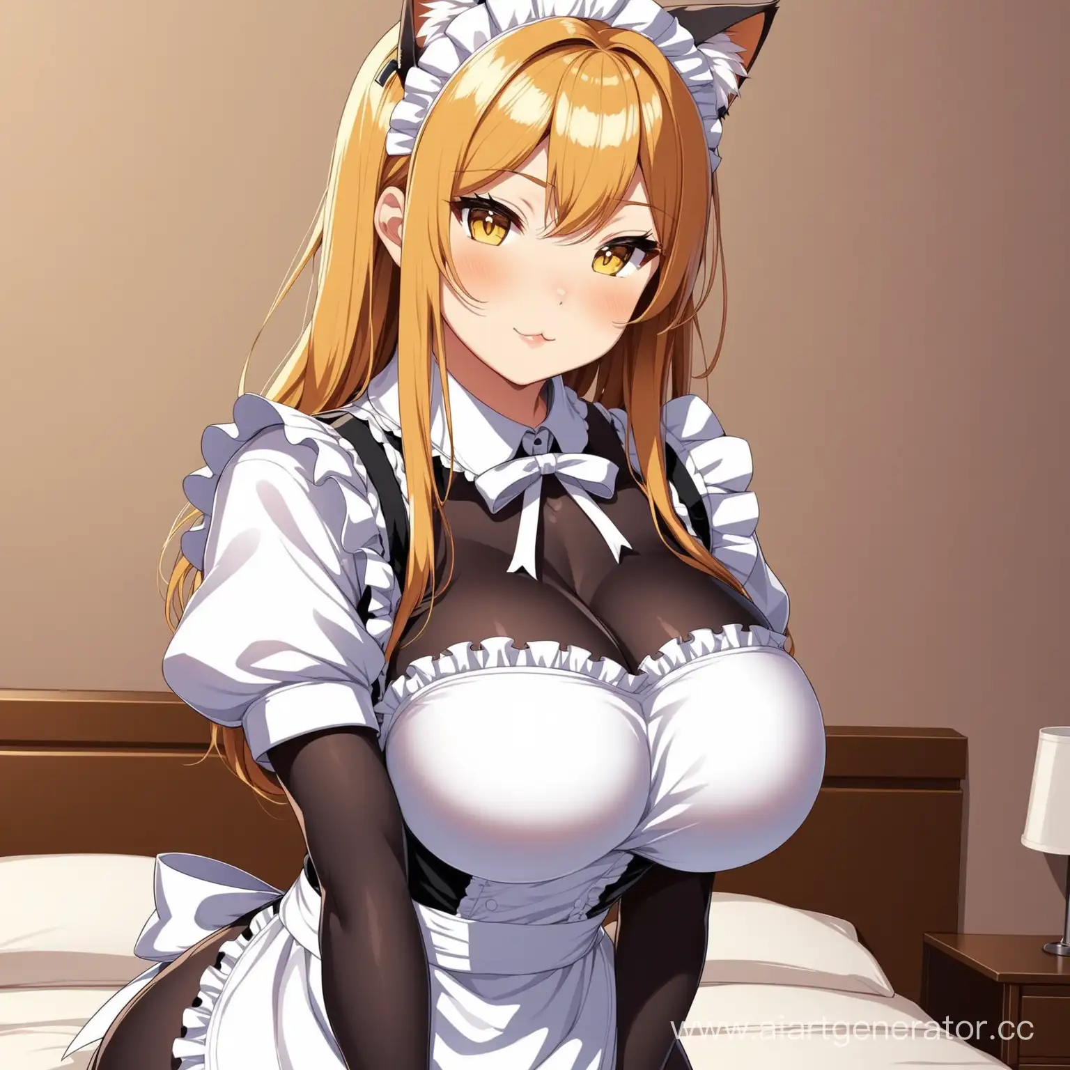 Maid-Cat-Girl-with-Curvaceous-Figure-Playful-Milf-Cosplay-Art