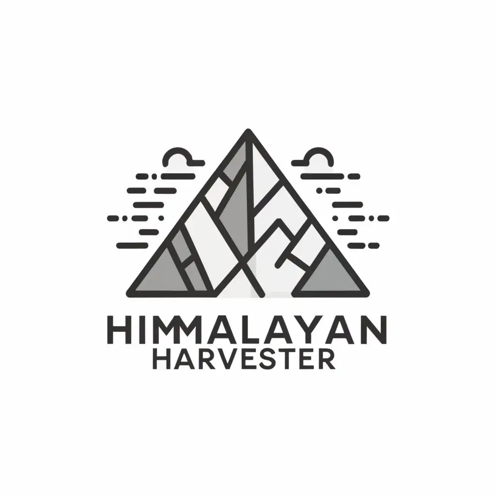 a logo design,with the text "Himalayan Harvester", main symbol:mountain,Minimalistic,be used in Retail industry,clear background