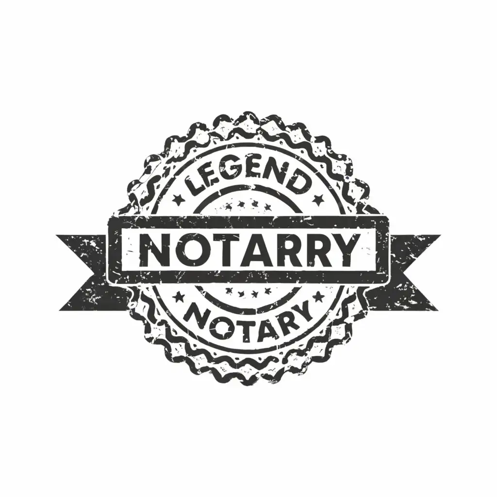 a logo design,with the text "legend Notary", main symbol:stamp,complex,be used in Legal industry,clear background