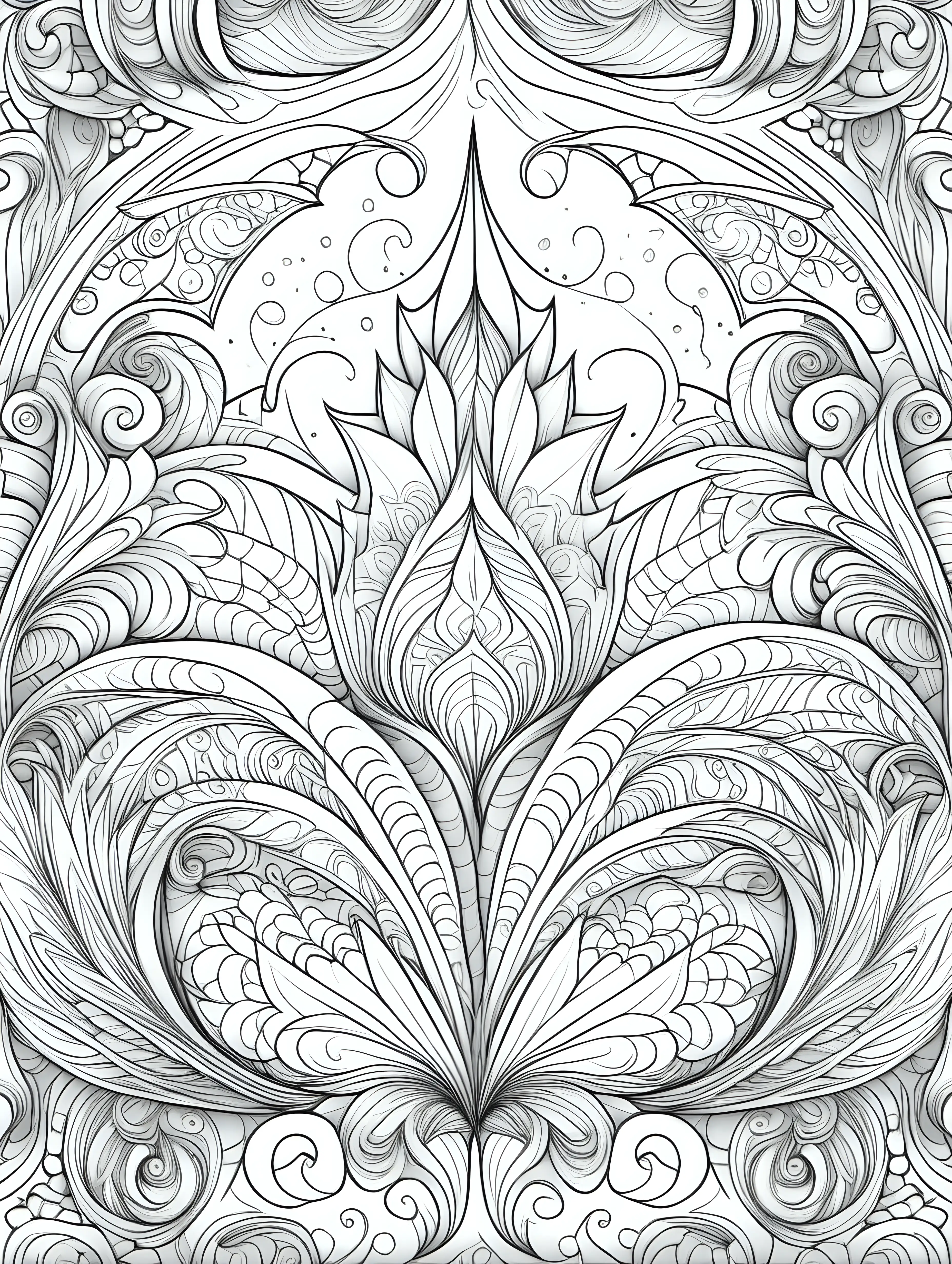 Enchanting Magical Pattern for Adult Coloring Book