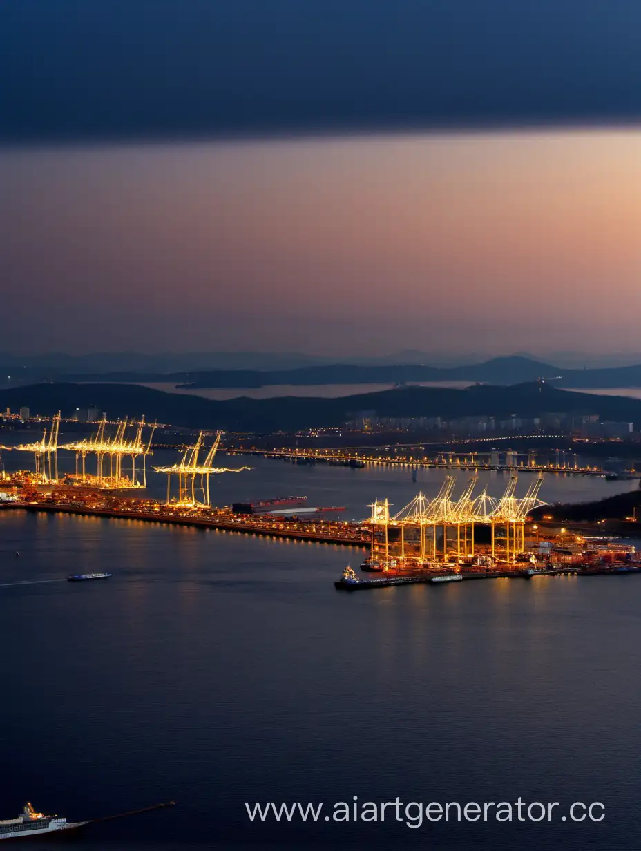 Golden-Autumn-Twilight-at-Vladivostok-Port