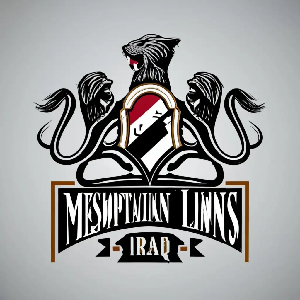 logo, IRAQ, with the text "Mesopotamian lions
IRAQ", typography, be used in Sports Fitness industry