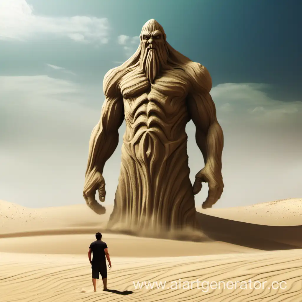 Enormous-Sand-Giant-Sculpture-Emerging-from-Desert-Sands