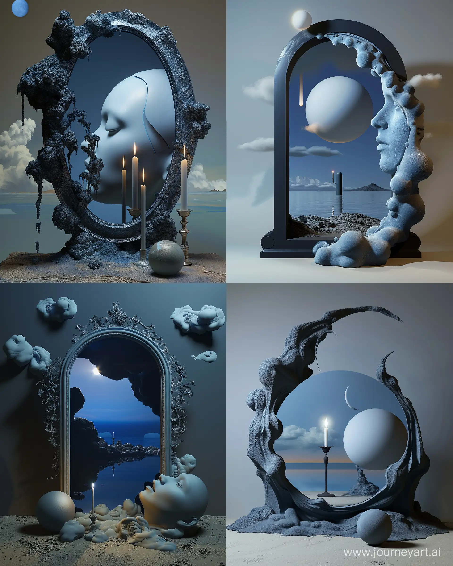 https://i.postimg.cc/rw73TdJ3/sdgery346-Abstract-and-poetic-sculpture-environment-art-in-a-r-e188aa8d-fc19-4253-abf3-e9e039fb9bb7.png, abstract dark blue atmosphere, black surrealistic mirror, abstract portrait sculpture --ar 4:5 --v 6 --ar 1:1 --no 74308