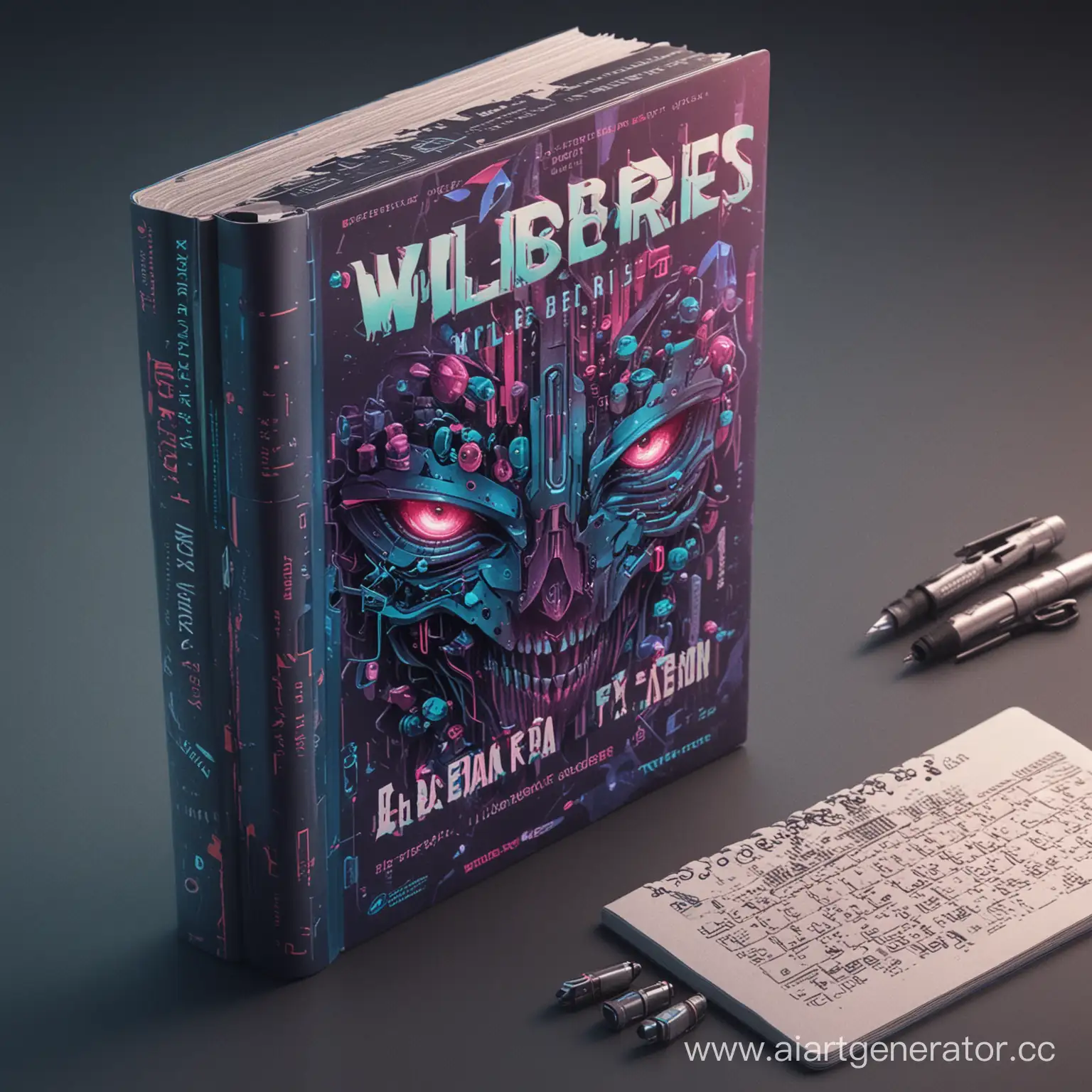 создай рекламу для wildberries на продажу учебников по алгебре 7 класс в стиле киберпанк