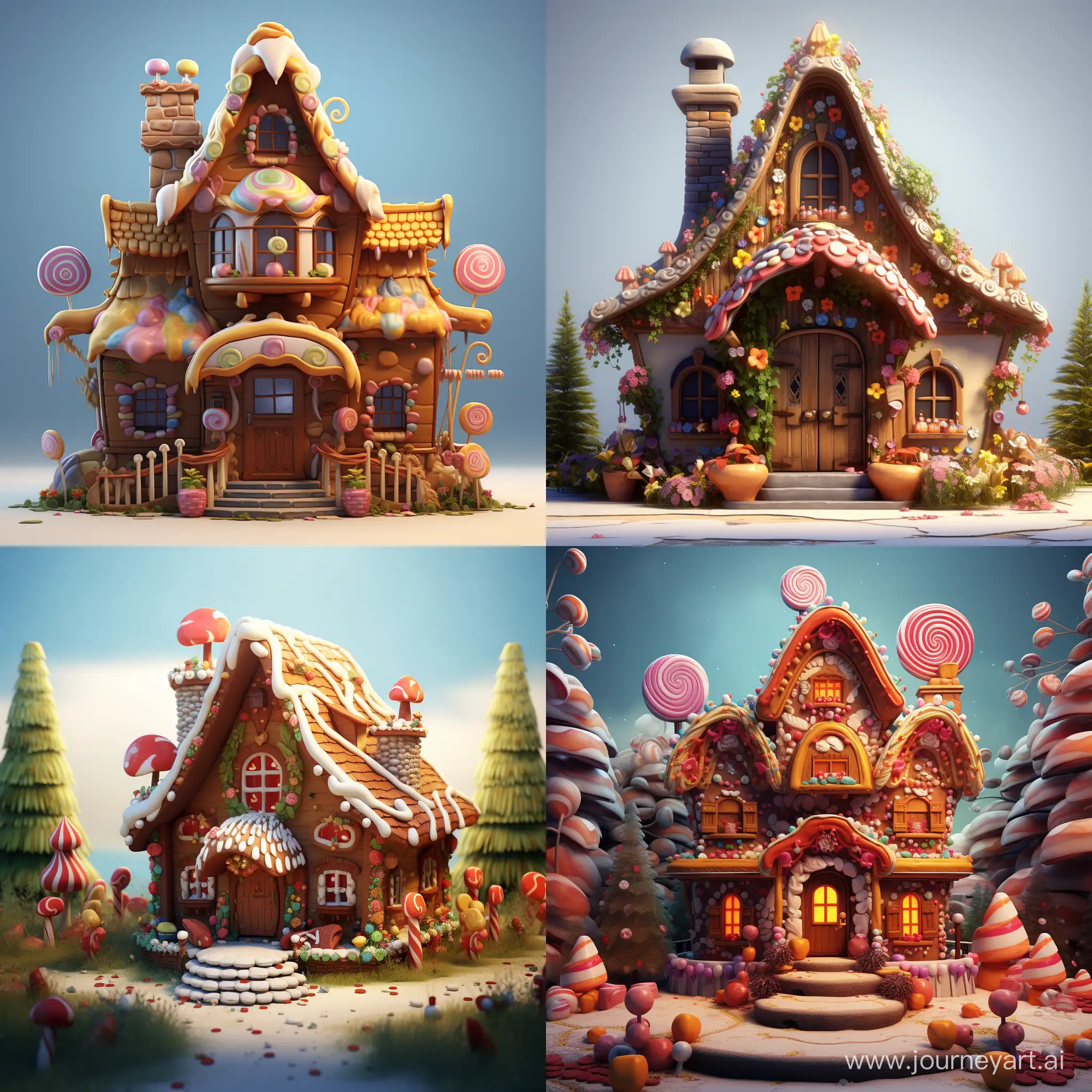 Gingerbread house. 3d animation 