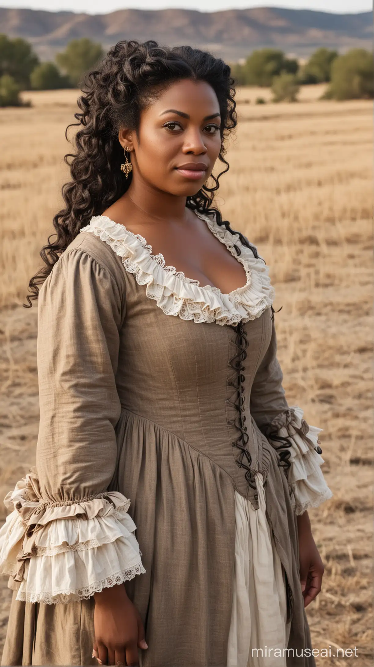 Portrait of a Plump African American Woman in 18th Century Attire