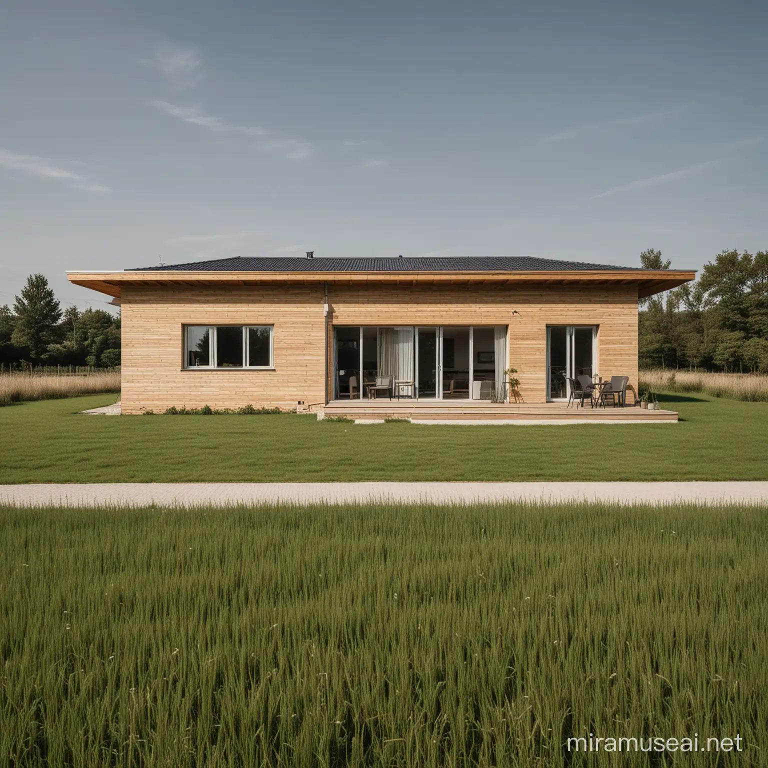 Rural OneStorey House Surrounded by Vast Fields
