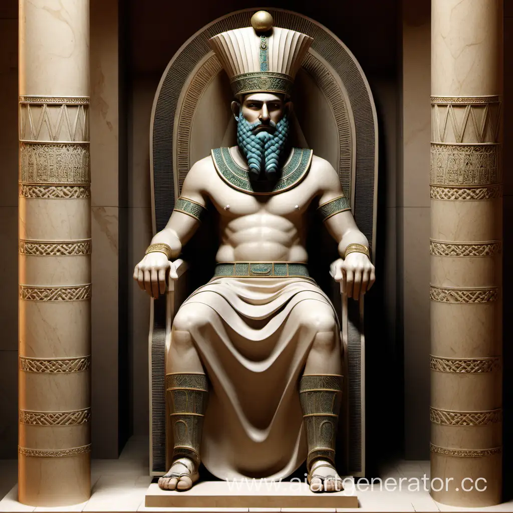 Achaemenid-Dynasty-Ruler-Sitting-on-Throne-in-Palace