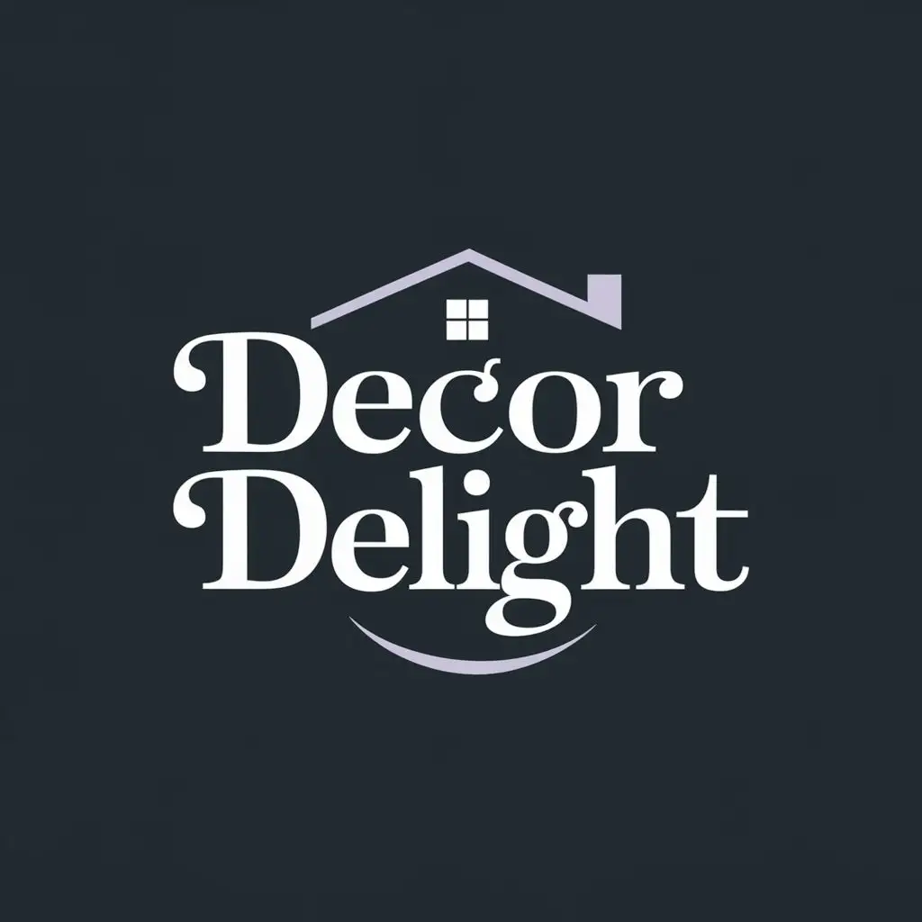 logo, home, with the text "decor delight", typography, be used in Home Family industry lilac background