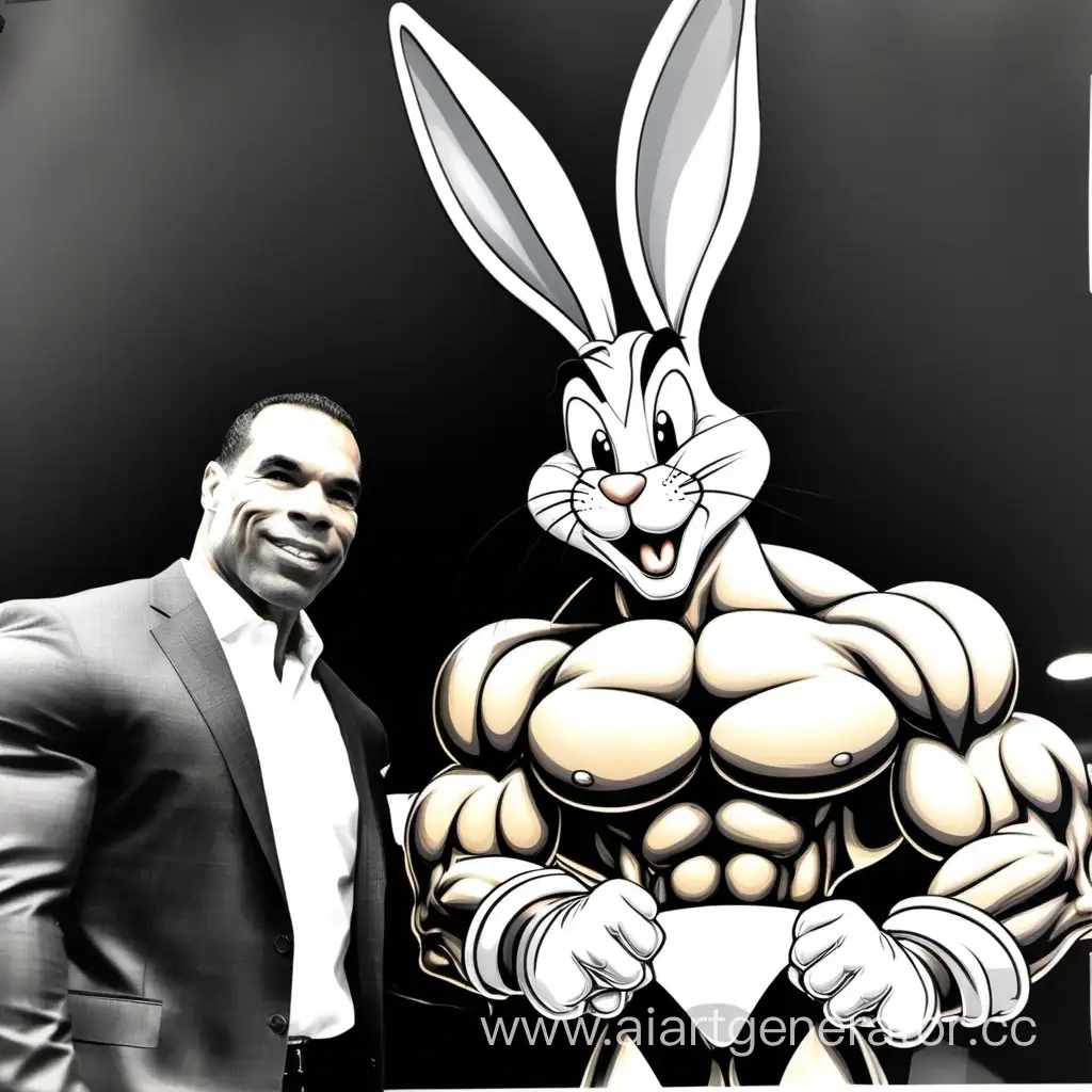 Kevin-Levrone-Poses-with-Bugs-Bunny-Head-in-Unique-Photo-Shoot