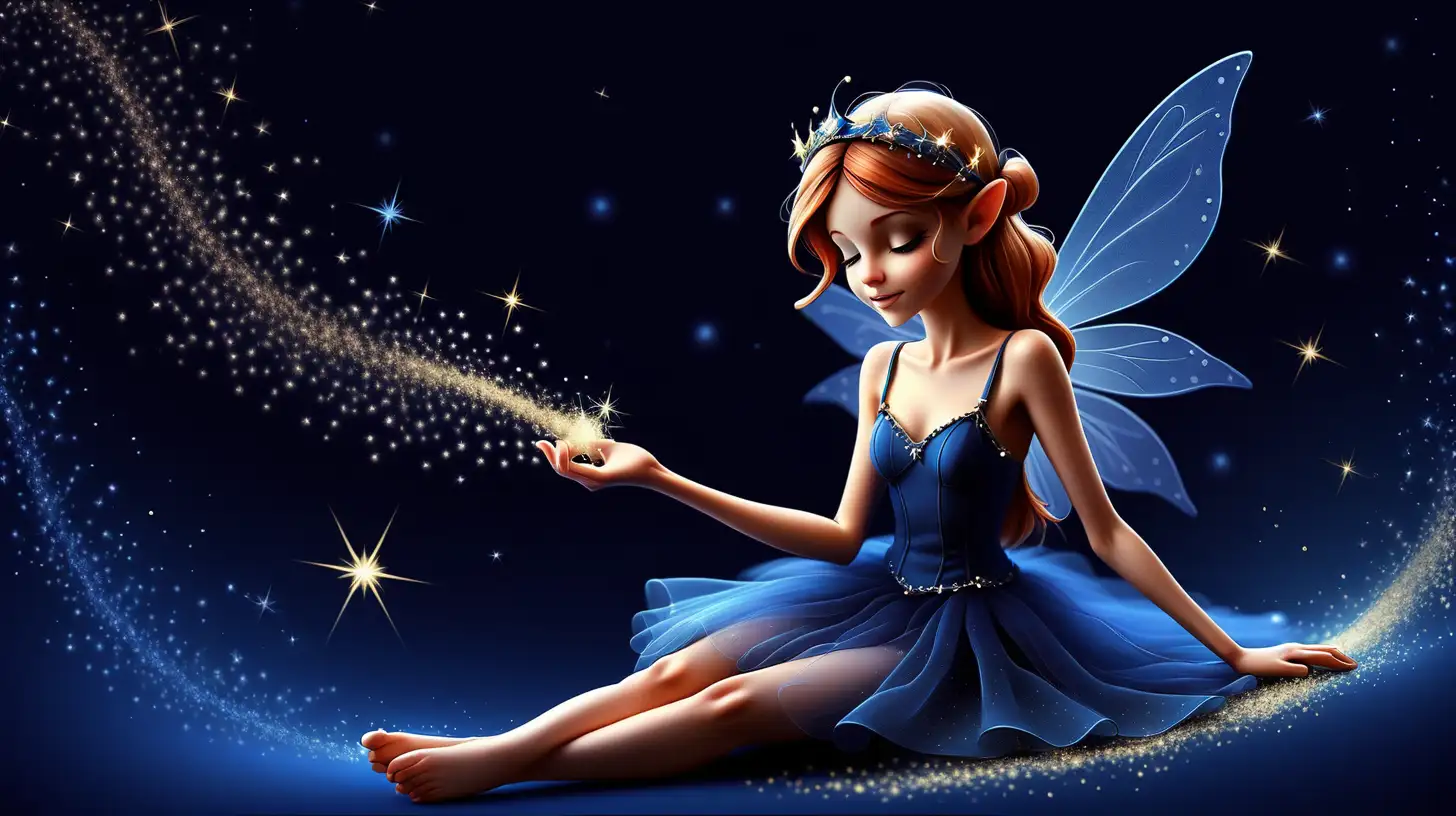Enchanting Night Sky with Glowing Stars and Fairy Dust