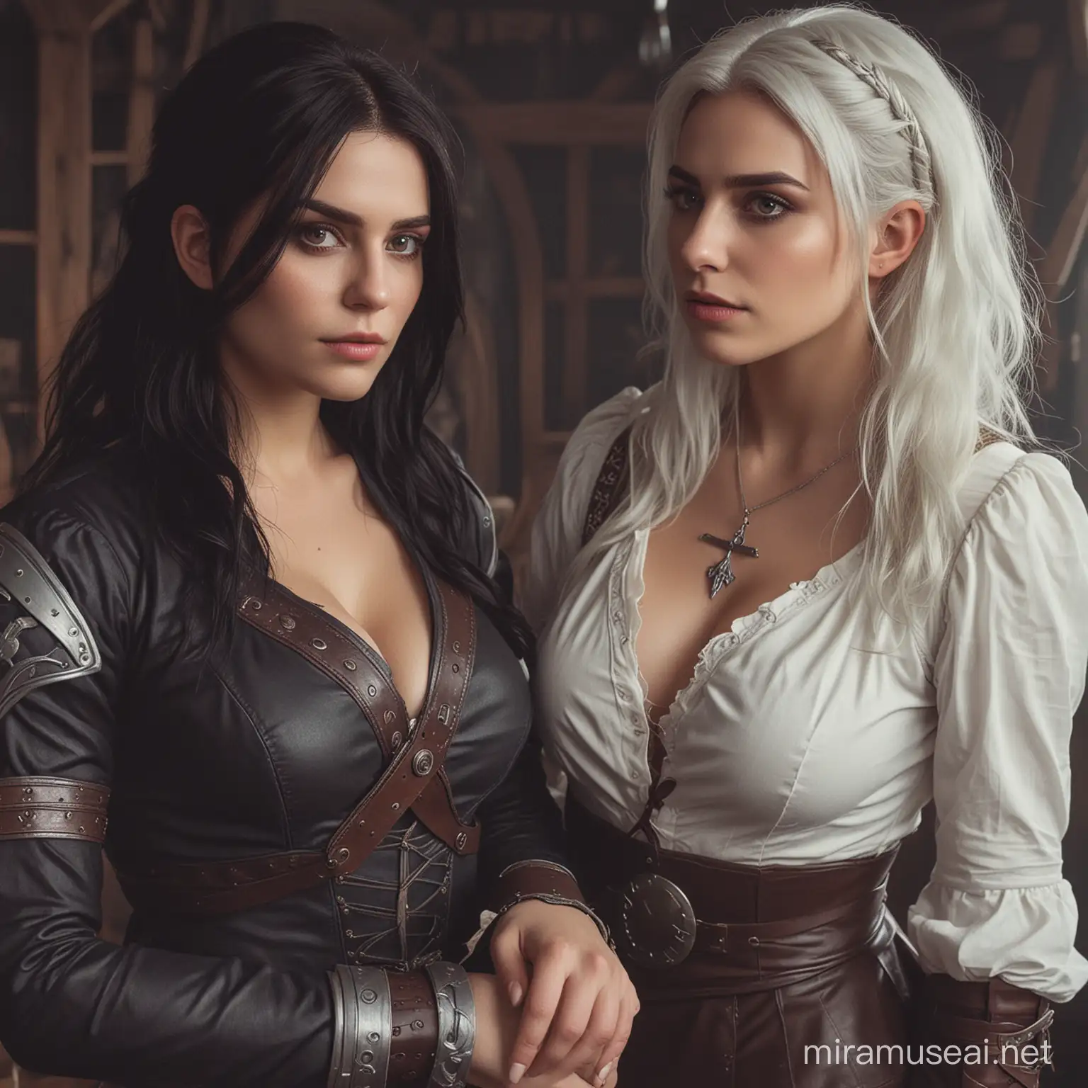 Sultry Witcher Halloween Costume Philippa Eilhart and Ciri in Alluring Attire