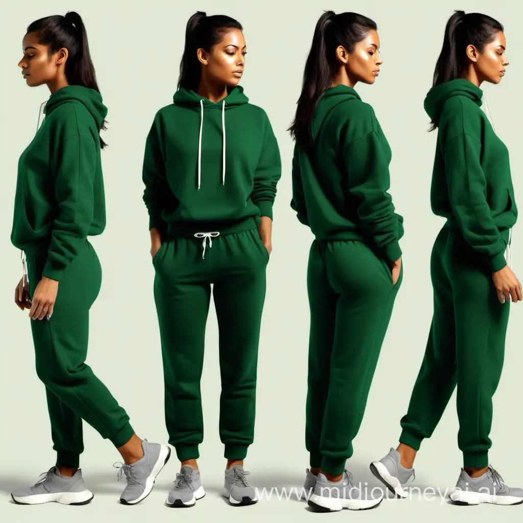 Fitness Enthusiast in Stylish Bottle Green Sweatpants Gym Workout Collection