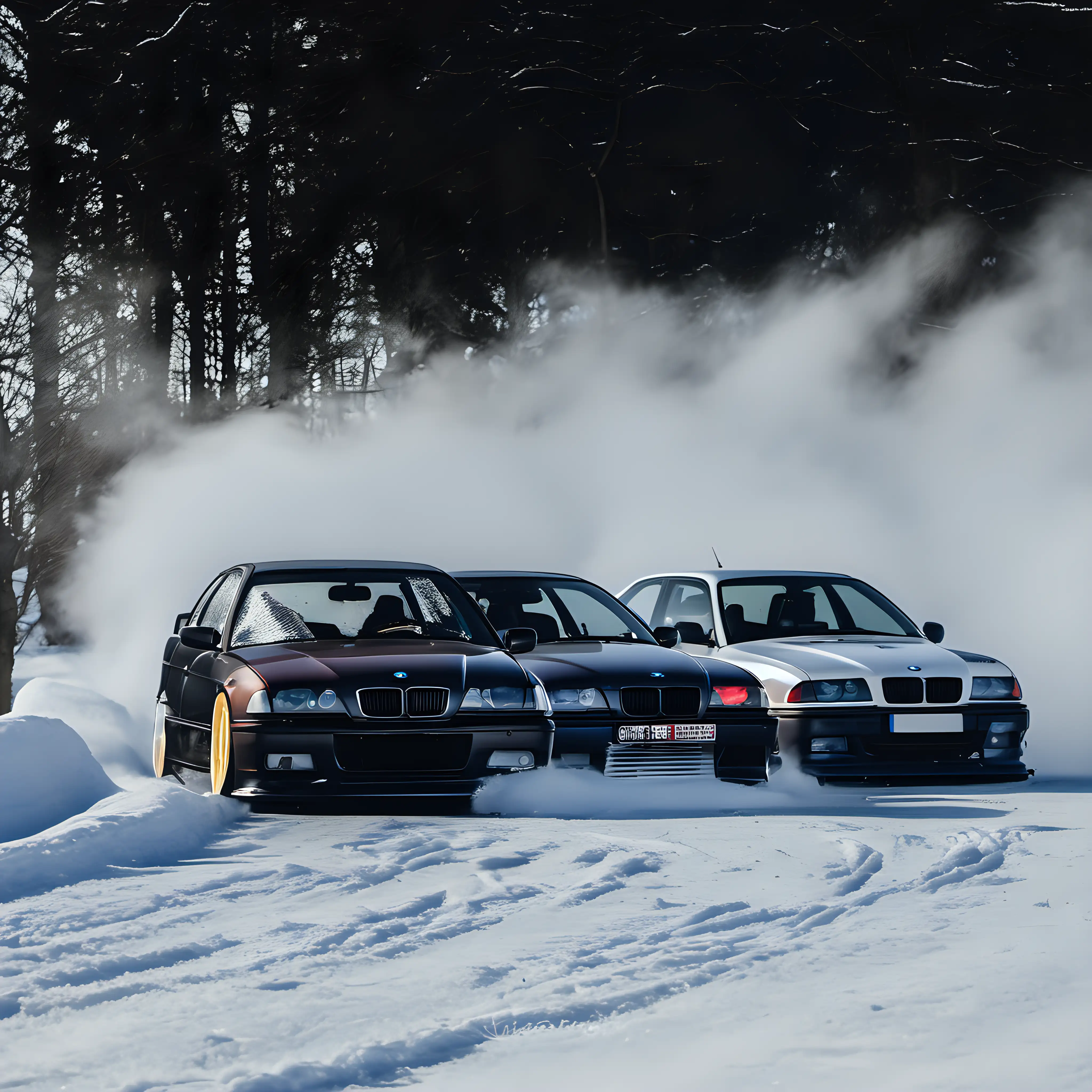 BMW E36 Snow Drift Thrilling Winter Car Maneuvers