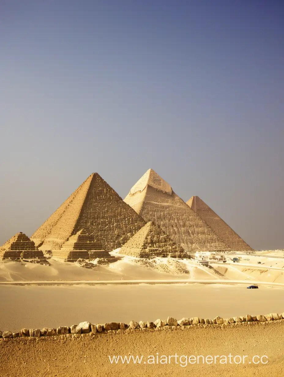 Majestic-Egyptian-Pyramids-Bathed-in-Golden-Sunset-Glow