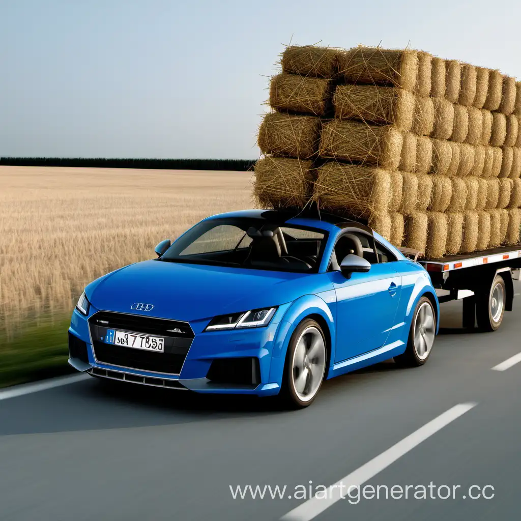 Audi-TT-Carrying-Hay-Trailer-for-Agricultural-Adventure