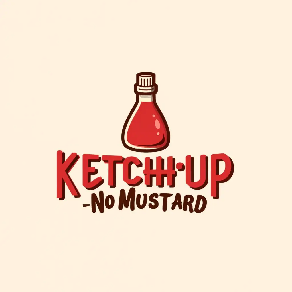 LOGO-Design-for-KetchupNoMustard-Vibrant-Ketchup-Bottle-Icon-for-Entertainment-Branding