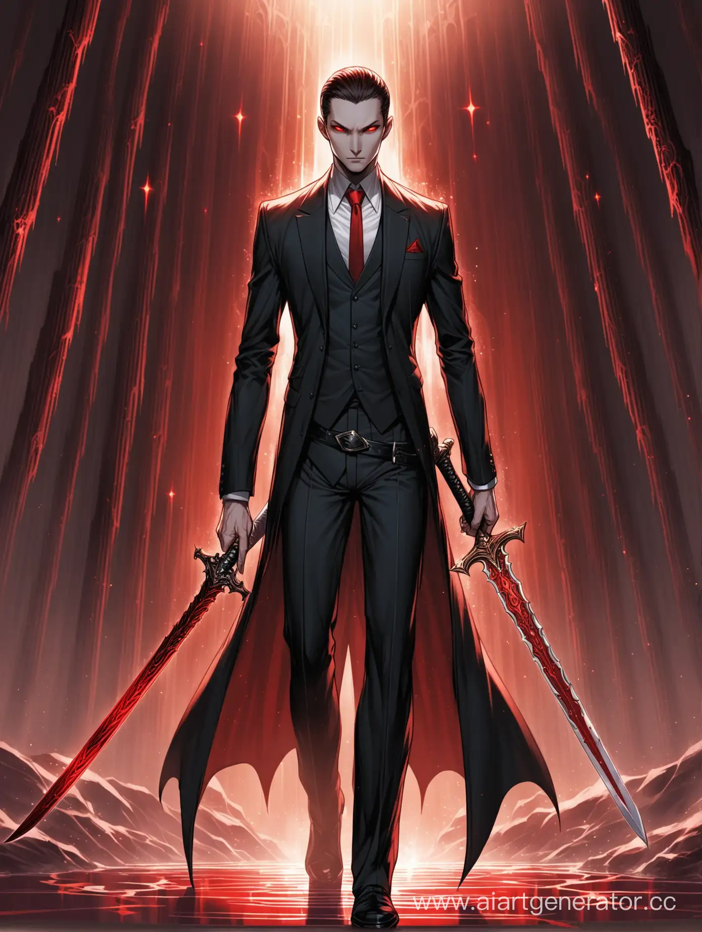 Dhampir-Swordsman-in-Classic-Suit-with-Bright-Red-Eyes