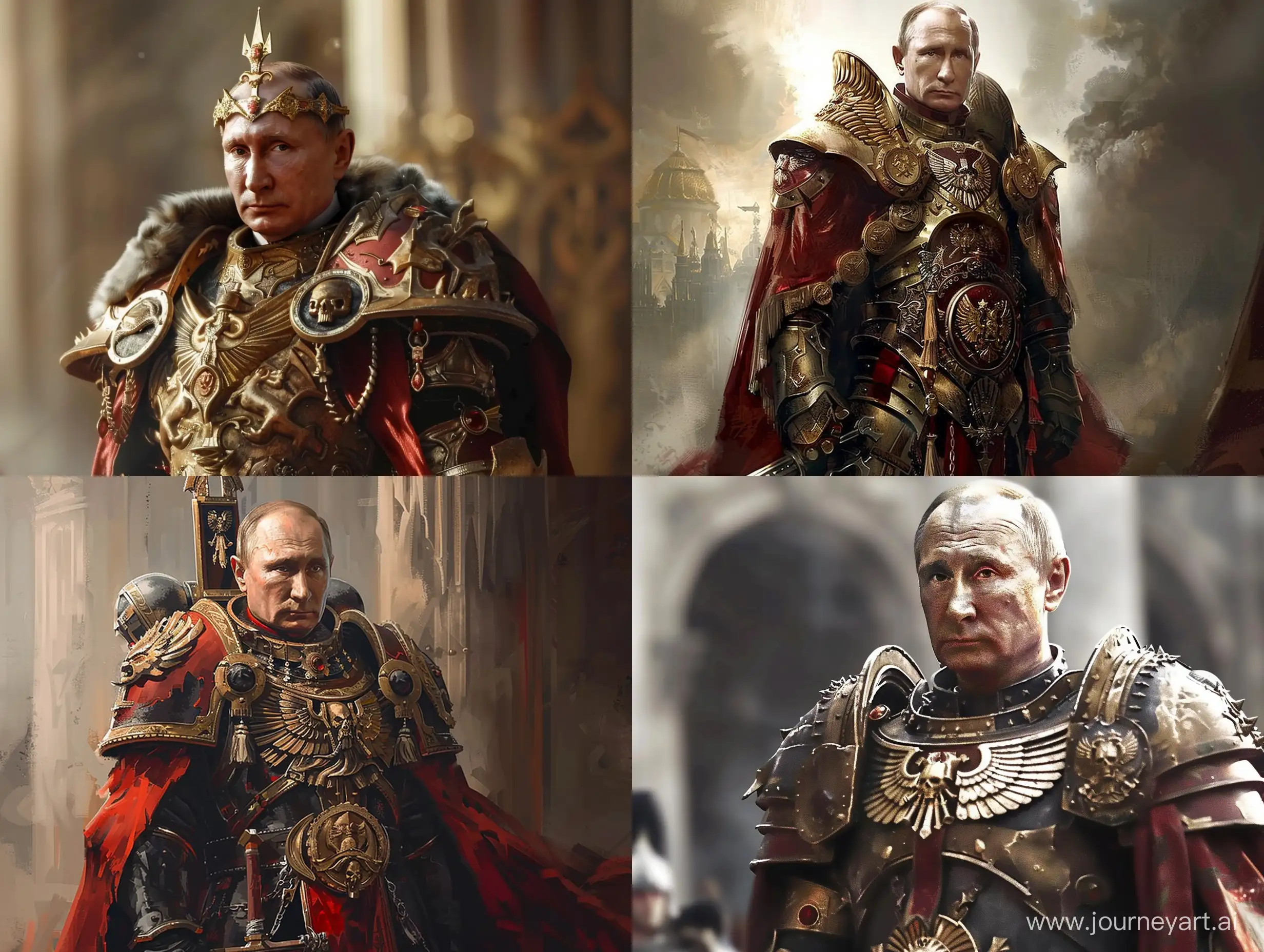 Vladimir Putin as god imperator from Warhammer universe 