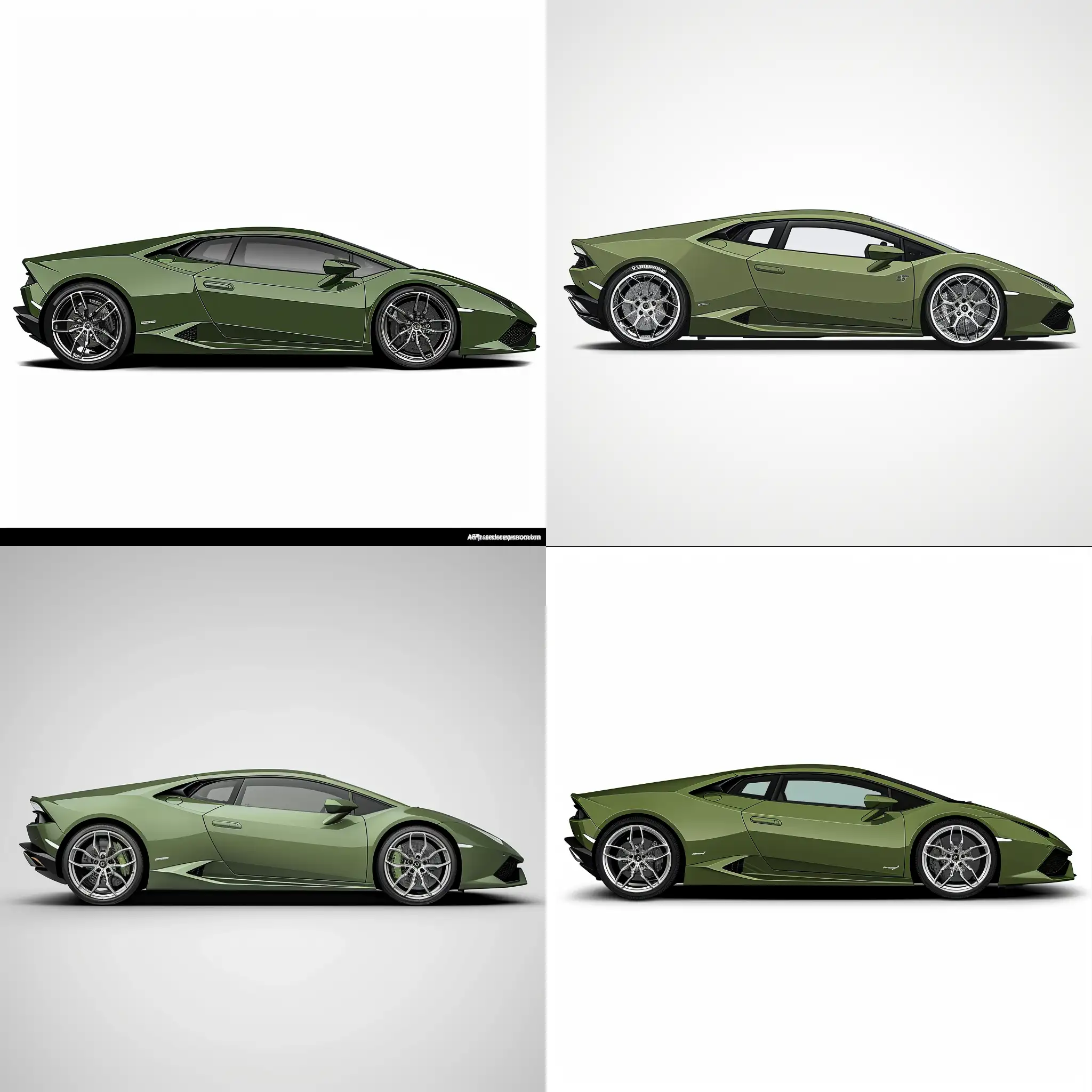 Sleek-Hunter-Green-Lamborghini-Huracan-in-Minimalist-2D-Side-View