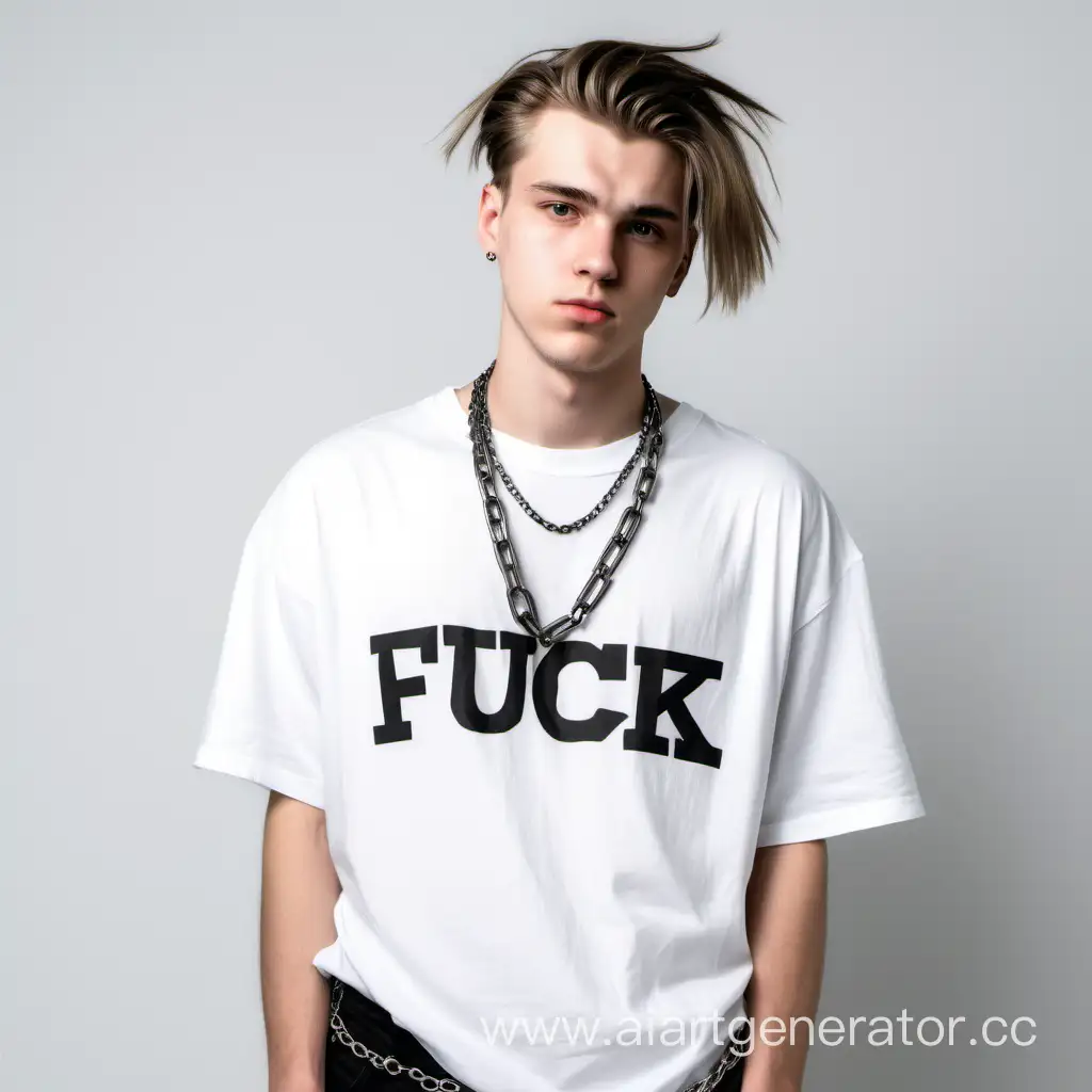 Young-Man-with-Chain-Necklace-in-Stylish-White-TShirt-and-Jeans-on-White-Background