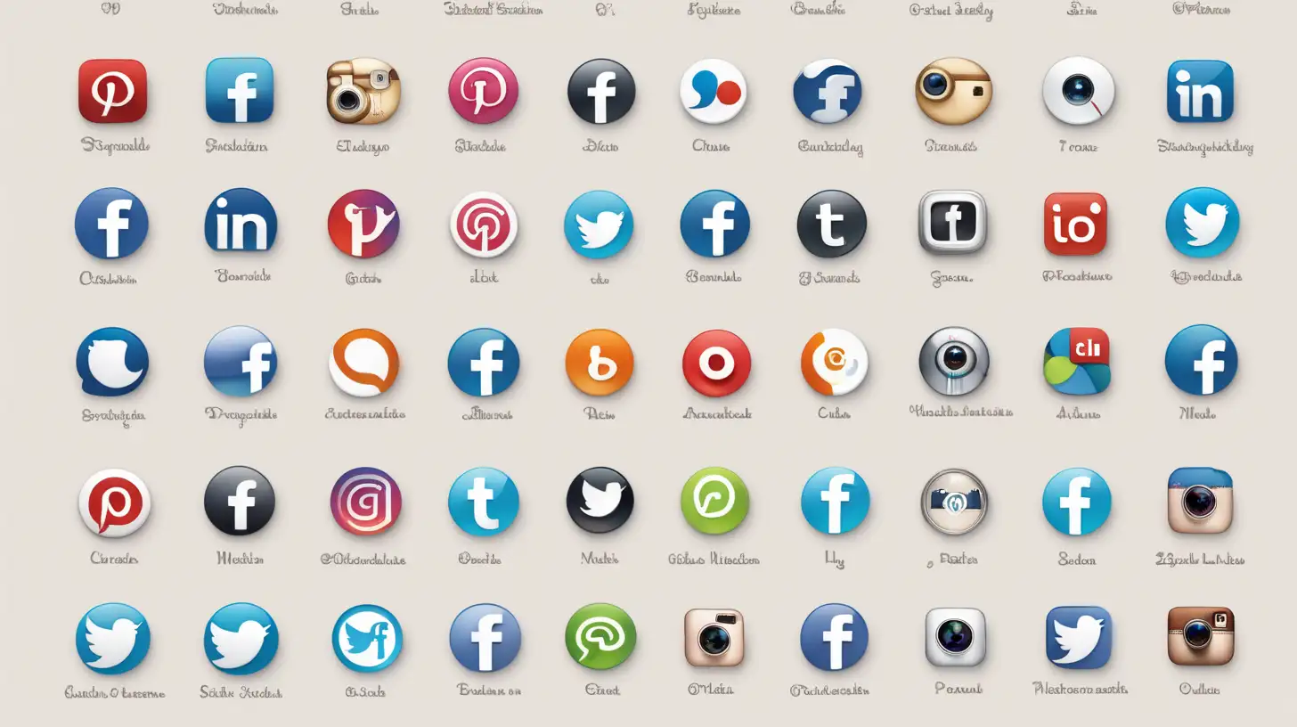 People Holding Social Media Icons Together