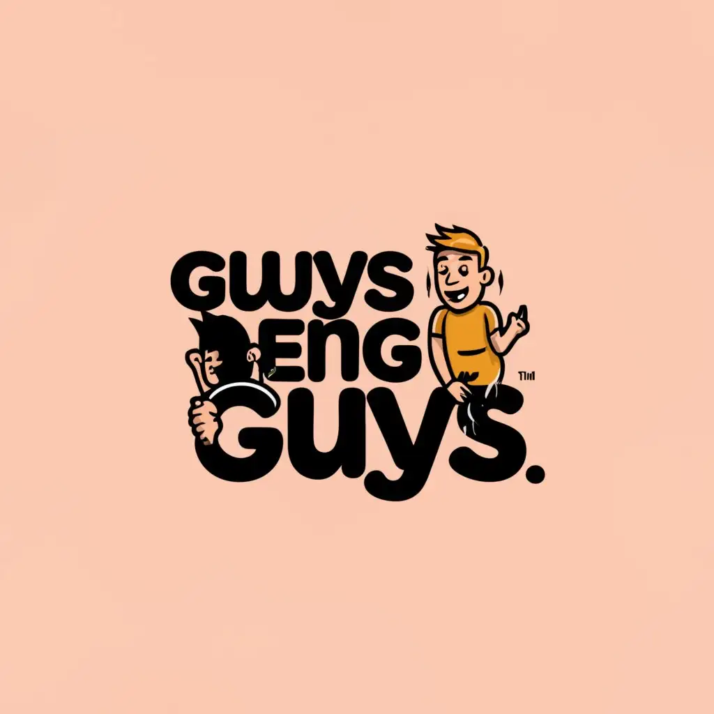 LOGO-Design-For-Guys-Being-Guys-Bold-Text-with-Masculine-Figures-on-a-Clean-Background