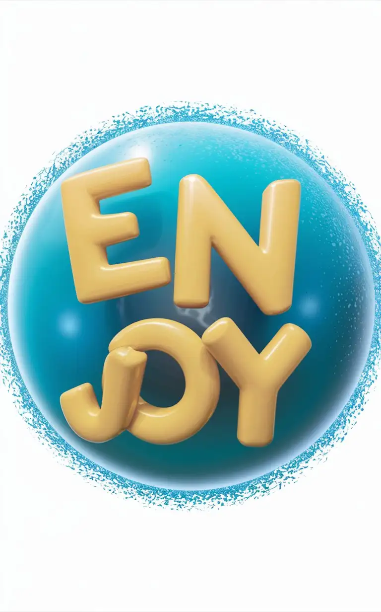 Joyful-Word-ENJOY-on-Blue-Sphere-Background