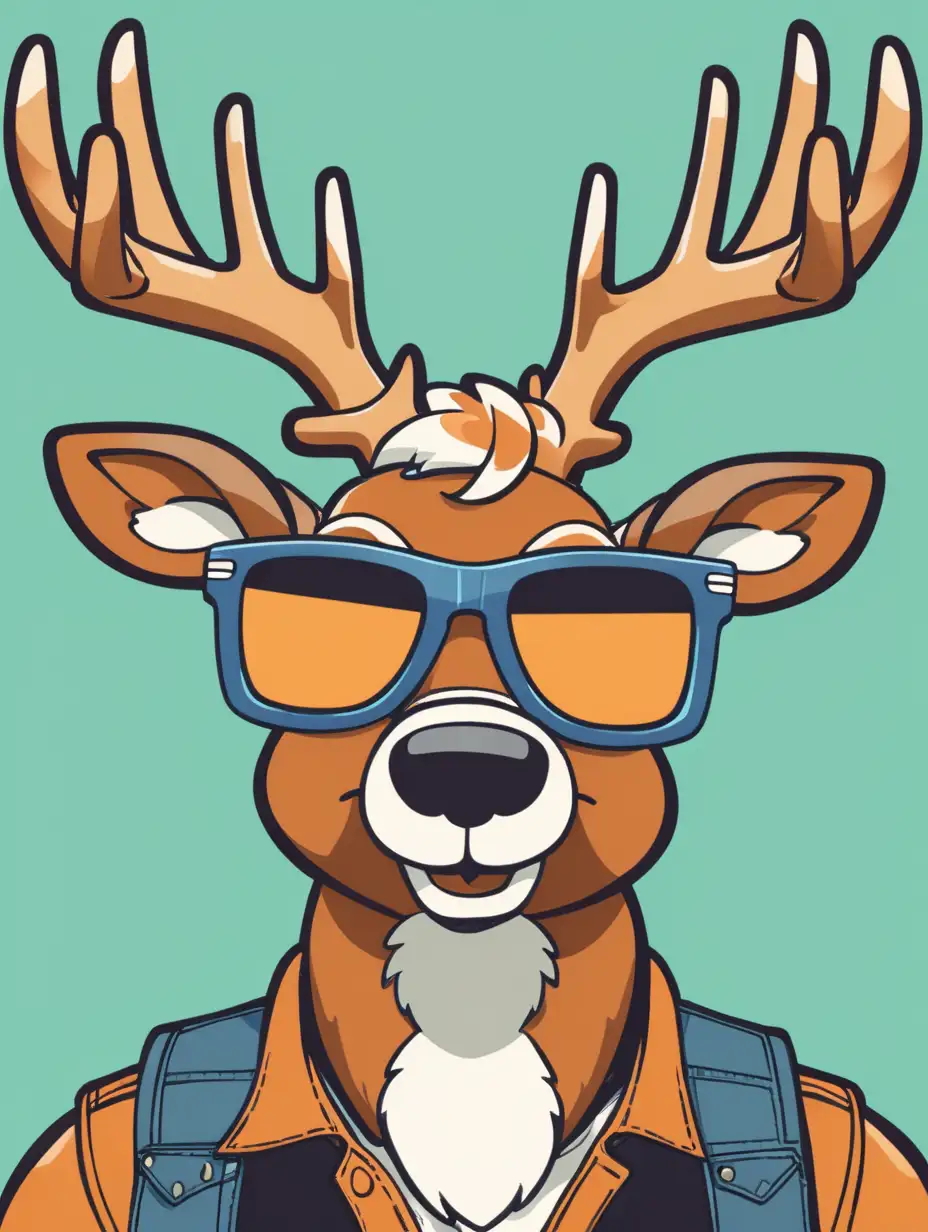 Cool Cartoon Buck Wearing Sunglasses