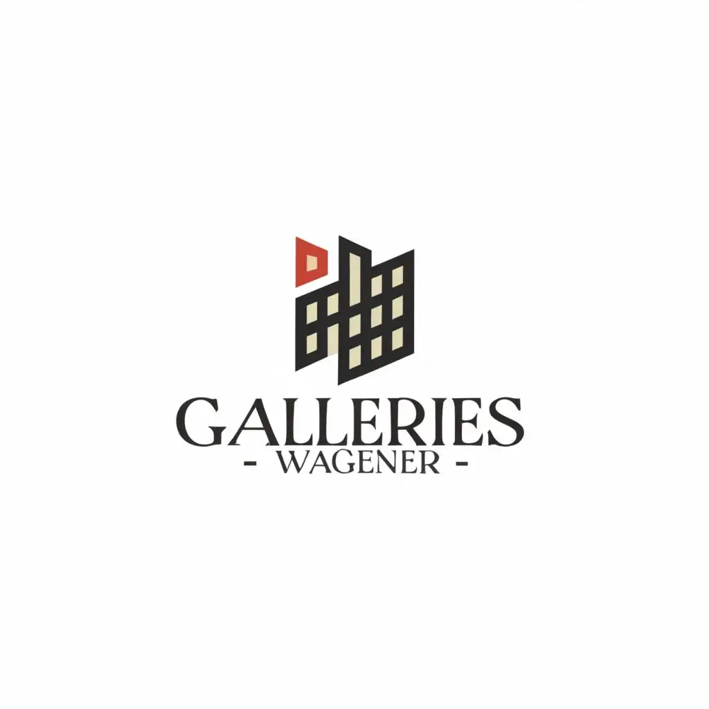 logo, sleek, auctions, estate, with the text "galleries wagener", typography, be used in Real Estate industry