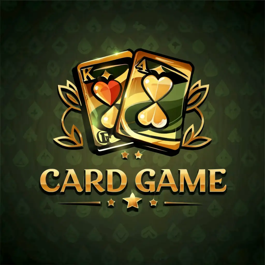 a logo design,with the text "card game", main symbol:card game, card suits, green, gold, without text, without background,Moderate,be used in Entertainment industry,clear background