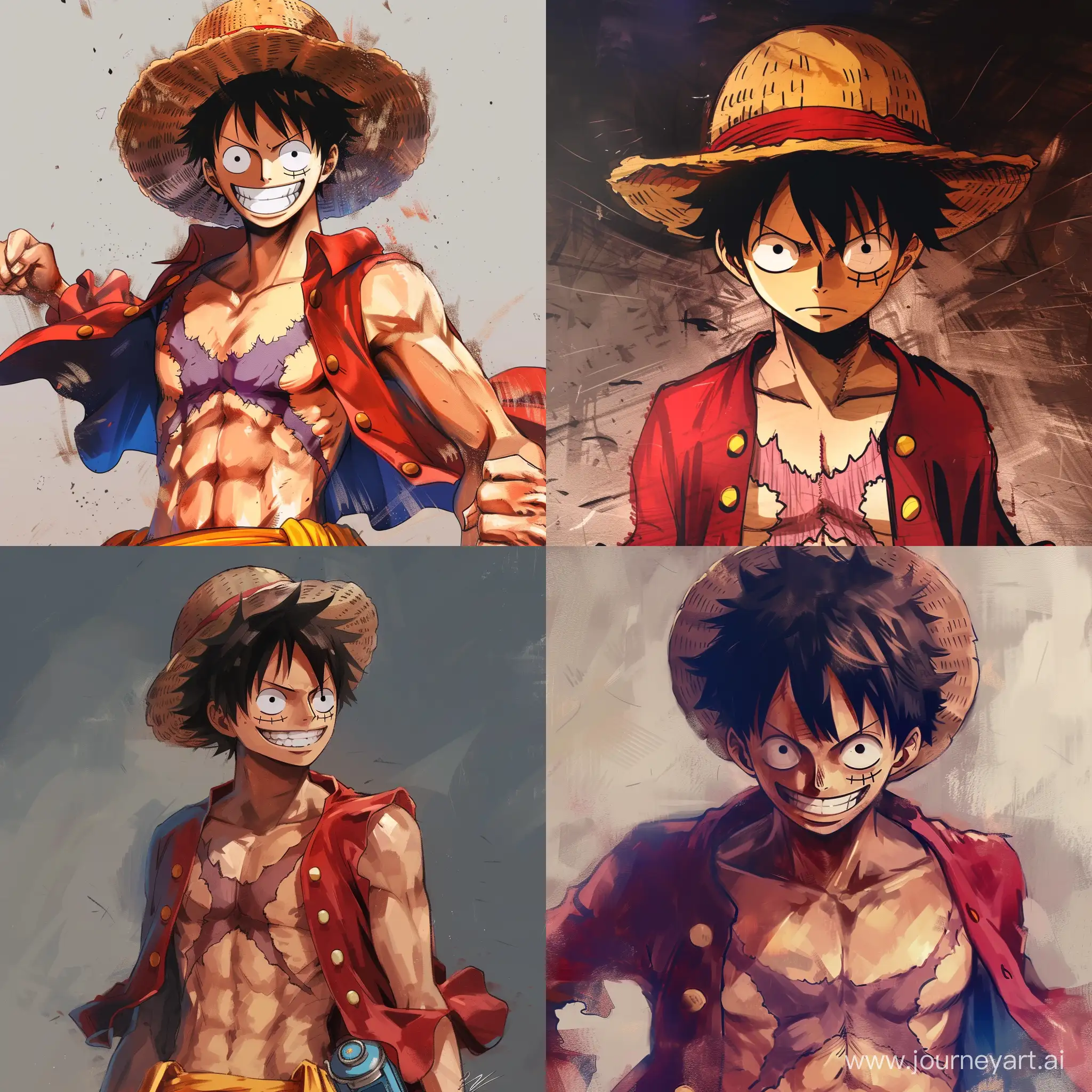 Luffy in Boku no hero academia art style