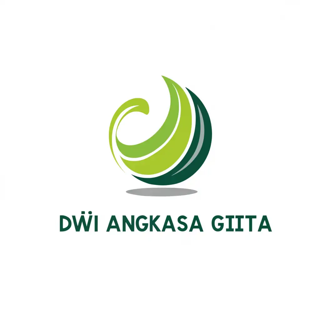 a logo design,with the text "Dwi Angkasa Gita", main symbol:Symbol of green energy,Minimalistic,be used in Technology industry,clear background