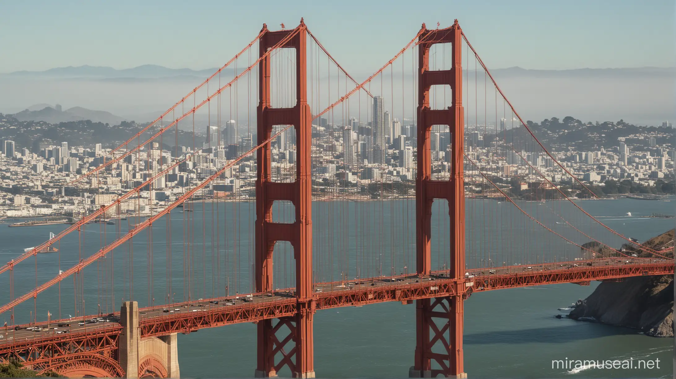 Golden Gate Bridge in San Francisco Skyline