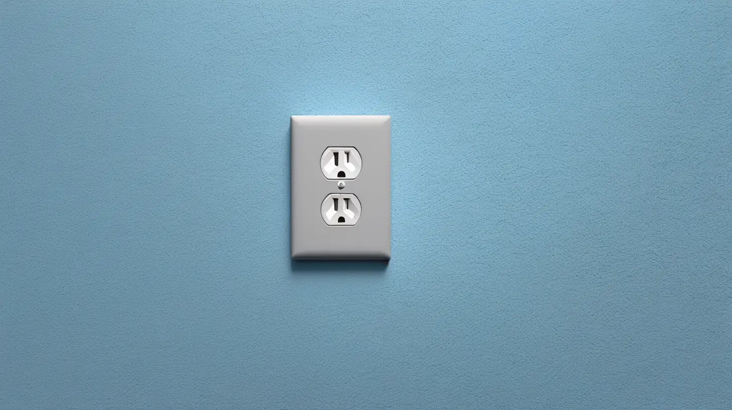 illustration of a blue cement wall with outlet asymmetrical. Close up