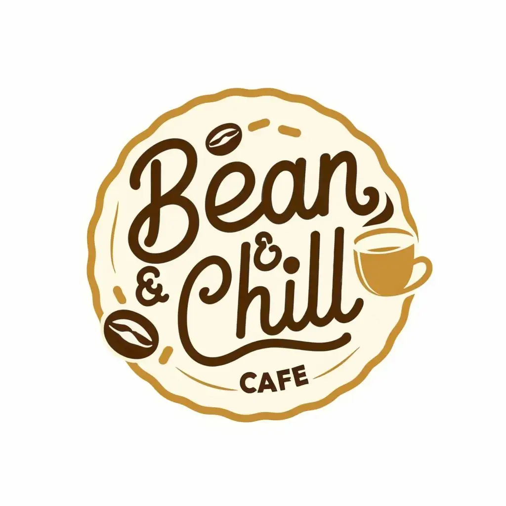 logo, Coffee, with the text "Bean & Chill Cafe", typography, be used in Restaurant industry