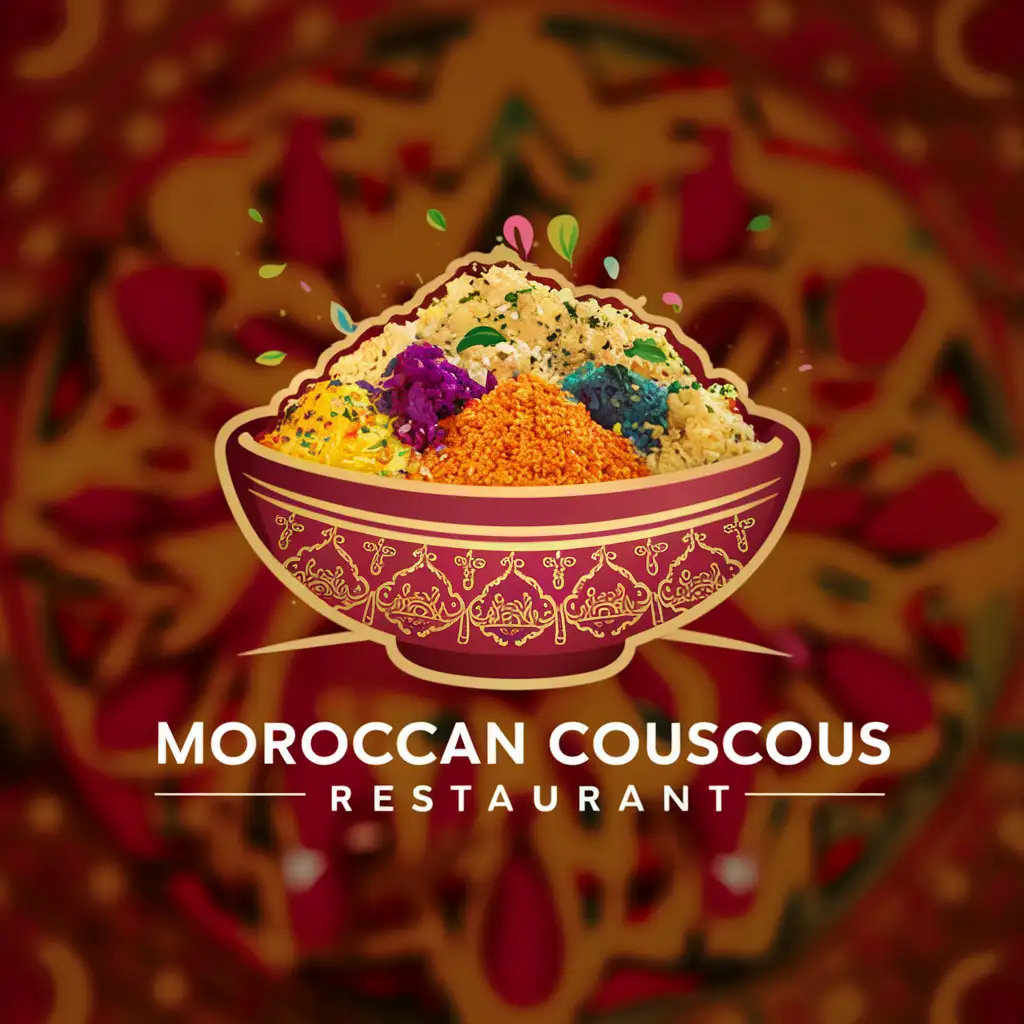 Moroccan Couscous Bowl Logo with Authentic Signage