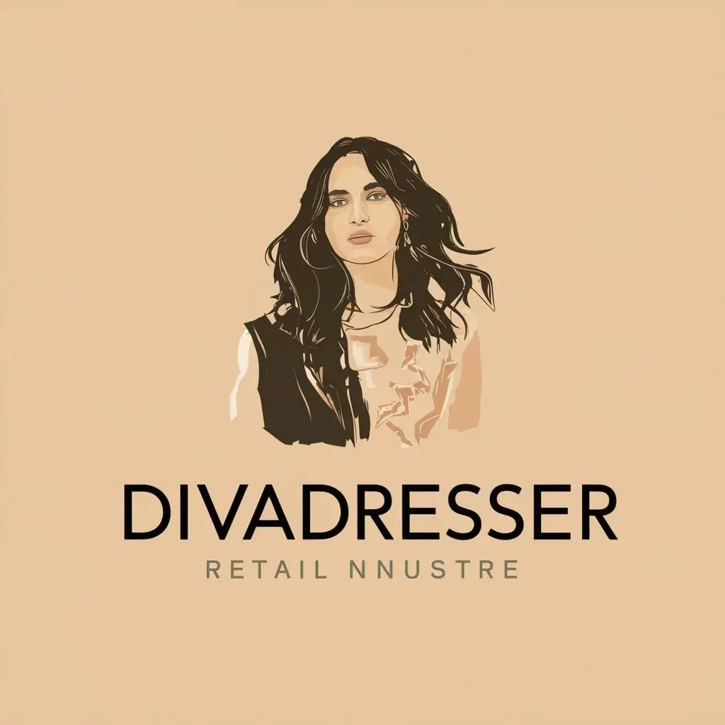 logo, A WOMAN. MAKE IT LOOK ARTISTIC, with the text "DIVADRESSER", typography, be used in Retail industry