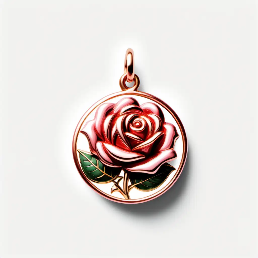 rose charm on white background