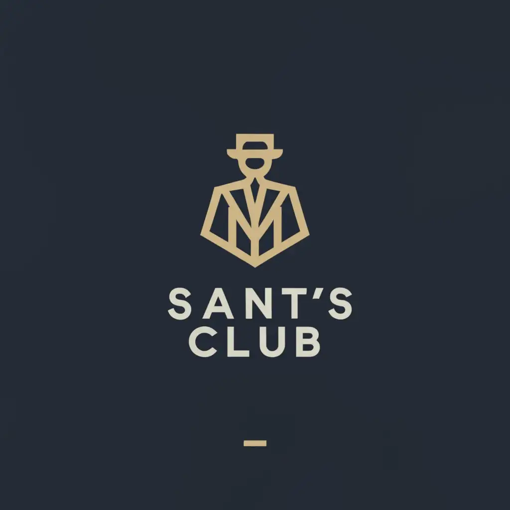 LOGO-Design-For-Sants-Club-Elegant-Suit-and-Tie-Emblem-on-a-Clean-Background