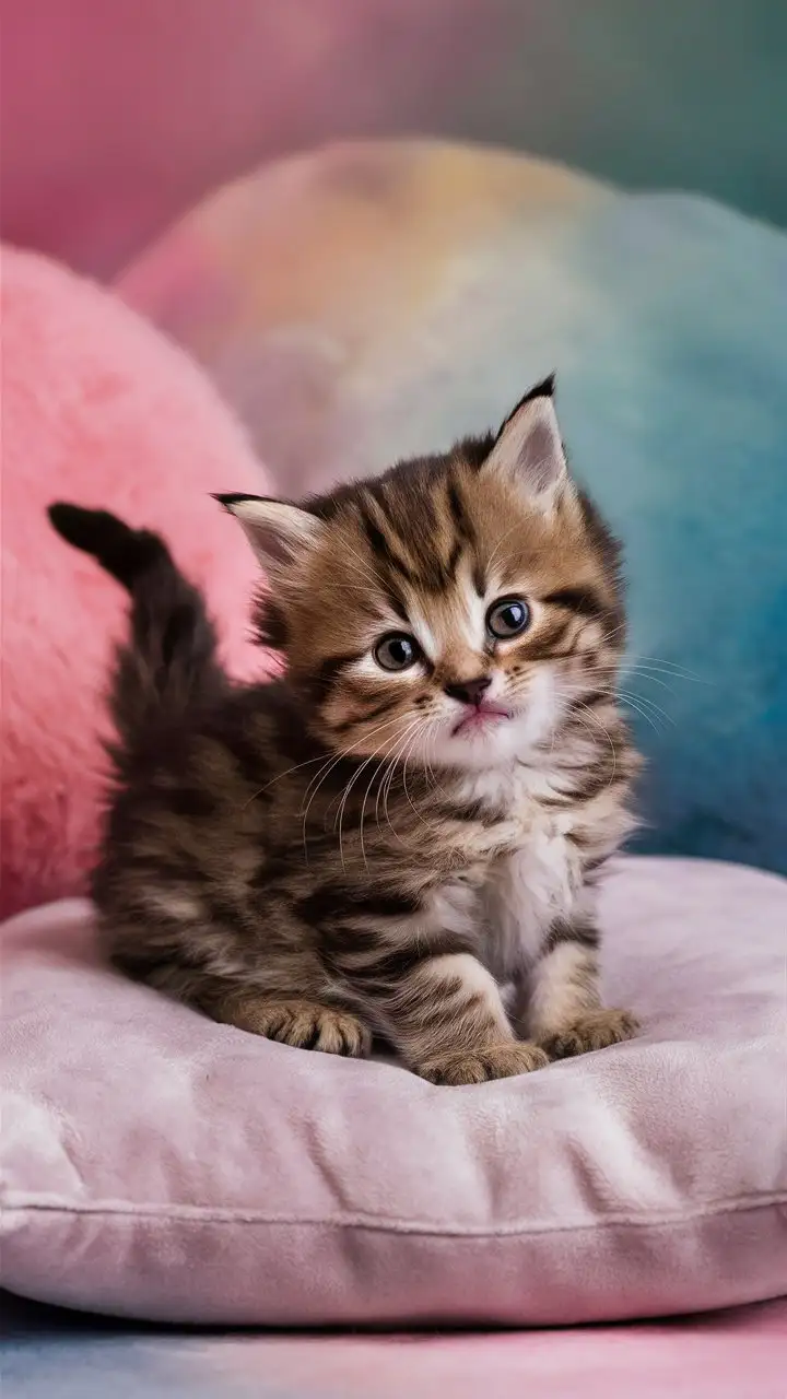 Adorable Kitten Wallpaper with Playful Expression