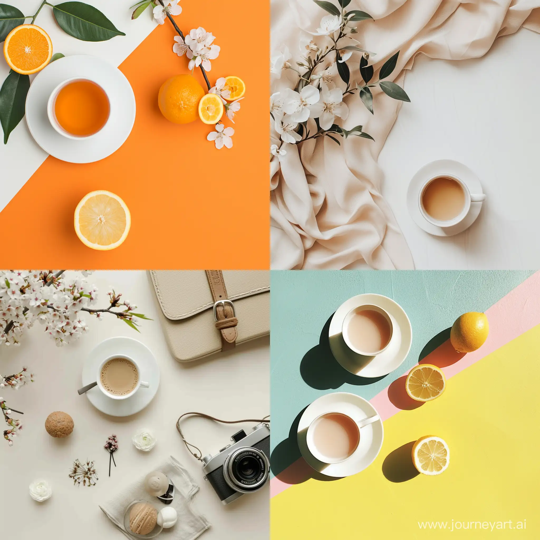 social media post about instagram trends in flat lay style realistic photo, minimalism