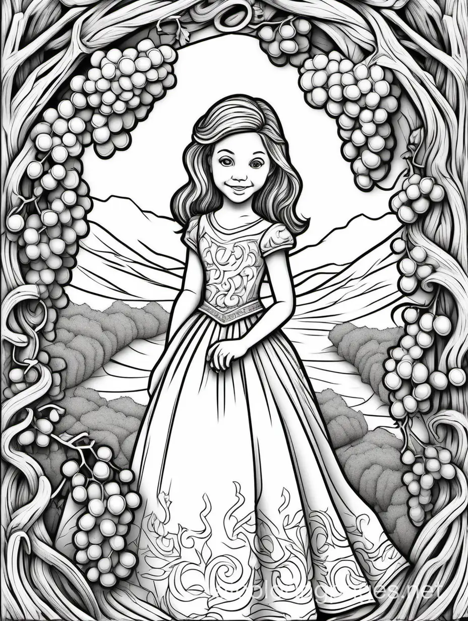 Elegant-Young-Girl-in-Prom-Dress-Intricate-Wood-Carving-Coloring-Page