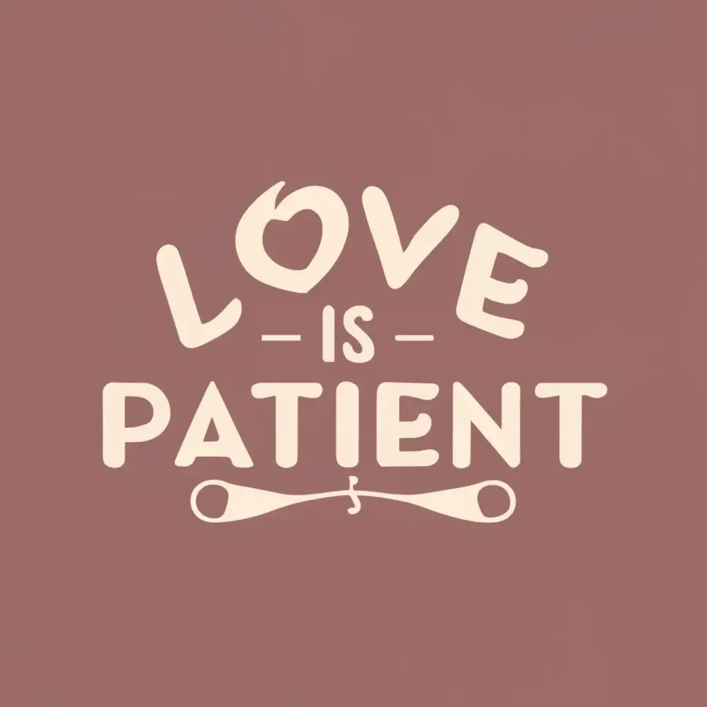 logo, Love is patient, with the text "Love is patient", typography, be used in Animals Pets industry