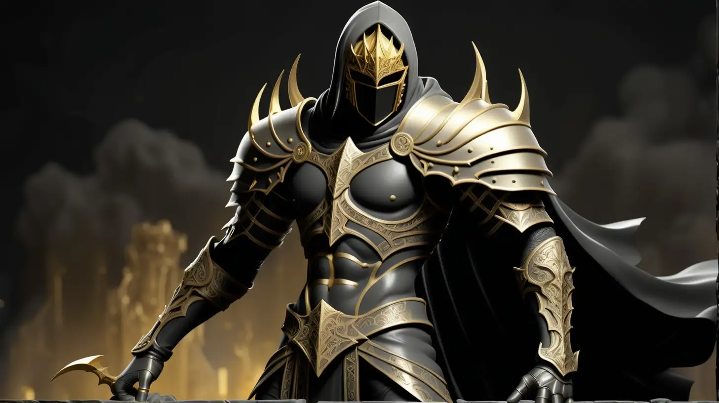 Epic Elden Ring Warrior in Striking Black and Gold Armor