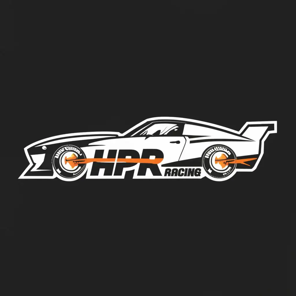 a logo design,with the text "Hoskins Pulfer Racing", main symbol:drag racing car for sticker,Minimalistic,clear background